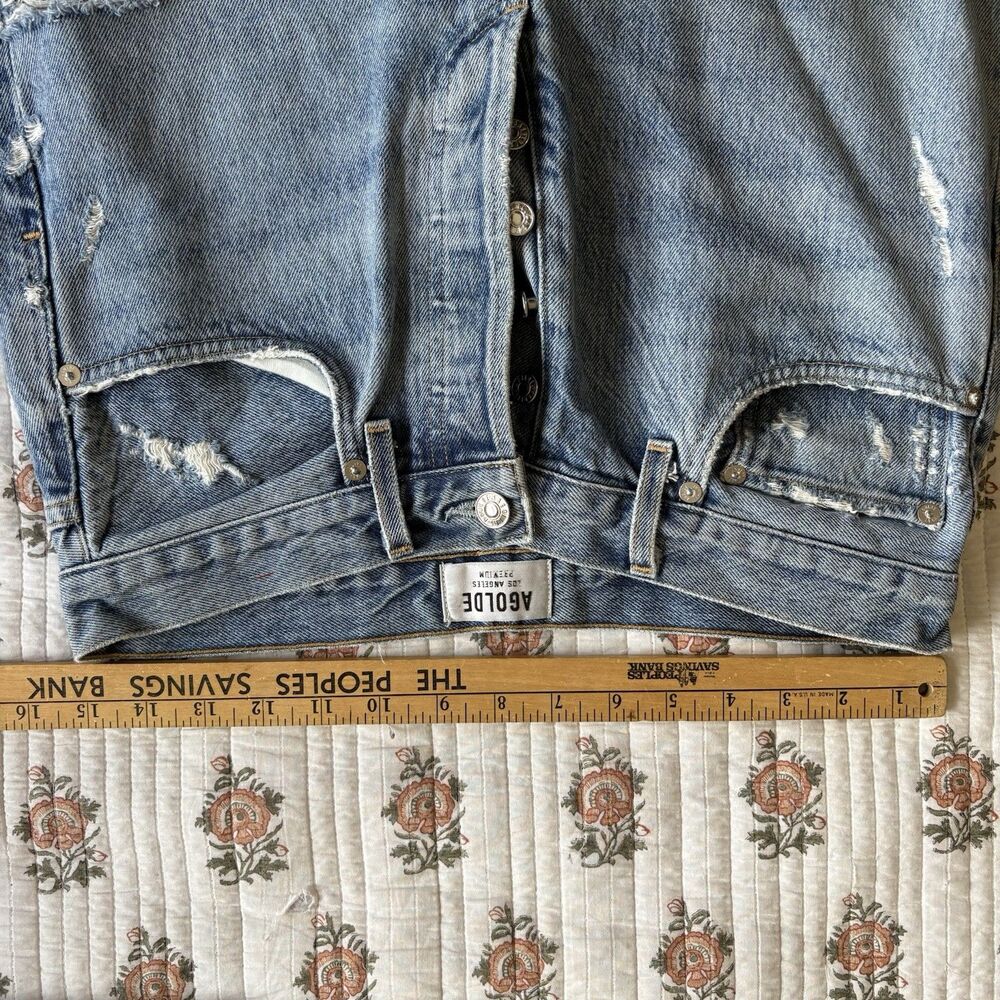 AGolde 90’s Mid Rise Loose Fit Jeans In Fall Out Sz 27 Button Fly - Picture 8 of 11
